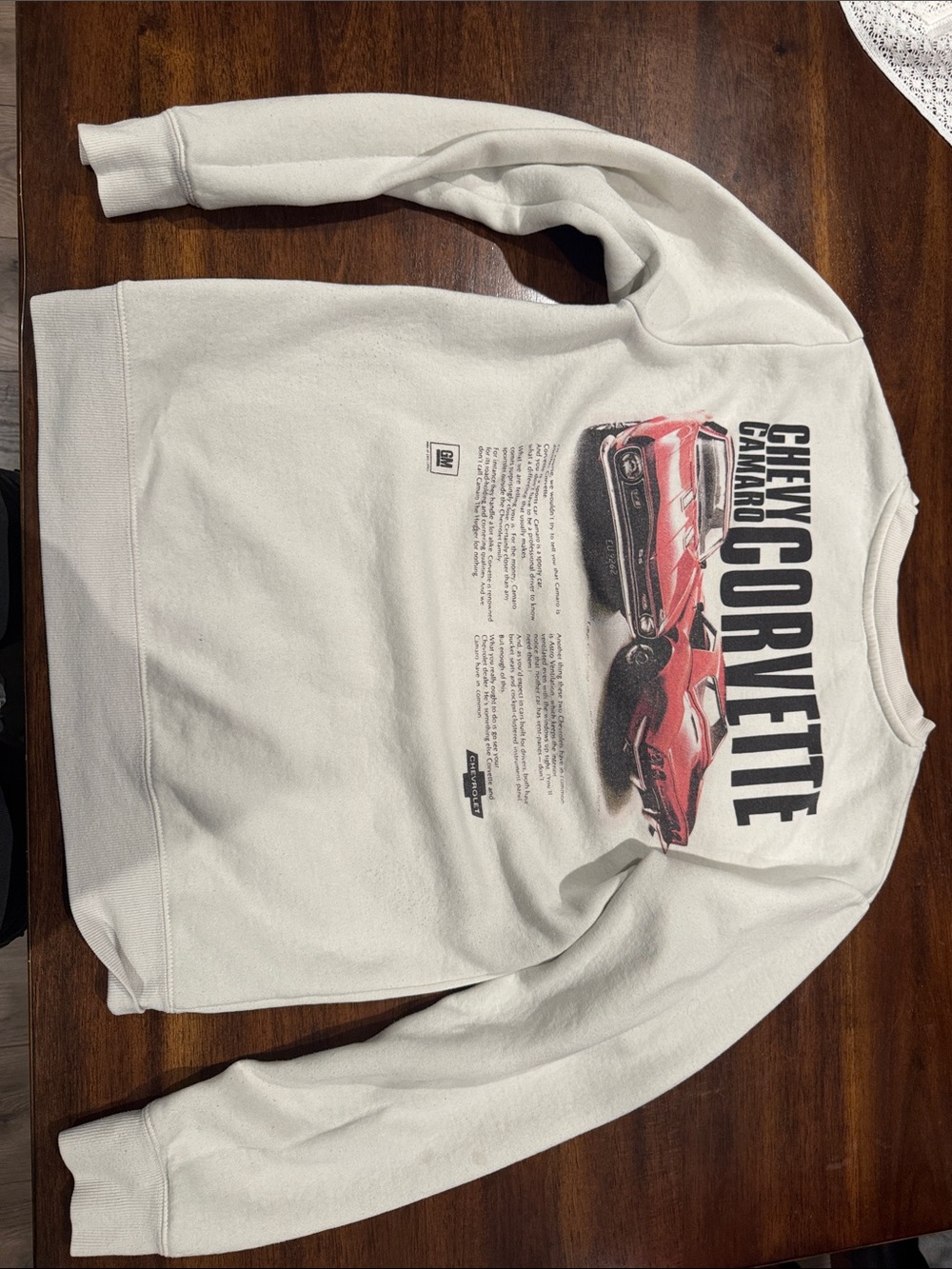 Cream Chevrolet Corvette Graphic Crewneck Sweatshirt - Picture 3 of 3